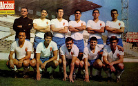 REAL ZARAGOZA C. D. - Zaragoza, España - Temporada 1966-67 - Yarza, Irusquieta, González, Reija, Santos, Pais; Canario, Villa, Marcelino, Bustillo y Carlos Lapetra - 5º clasificado en la Liga de 1ª División, con Fernando Daucik de técnico