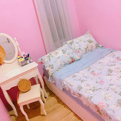 Warna Cat Kamar  Tidur Pink Sederhana Ukuran kecil Remaja 