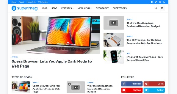 SuperMag Responsive Premium Magazine Blogger Template