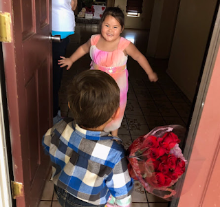 Photos: So cute! Little boy takes Valentine presents to his 