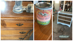 small dresser makeover using rockwell tools random orbital sander and general finishes persian blue milk paint