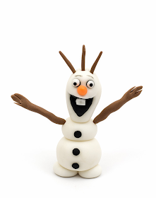 Frozen Olaf fondant figurine topper front