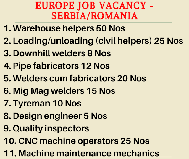 Europe job vacancy - Serbia/Romania