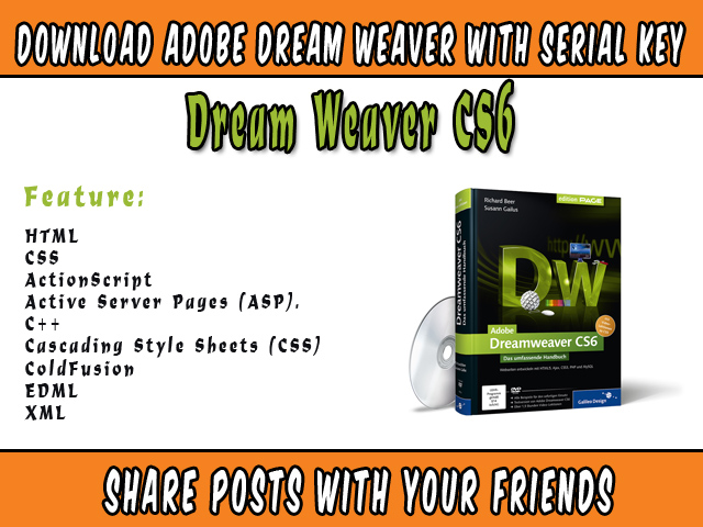Adobe Dreamweaver CS 6 Free Download with Serial Key By Hassnat Softs