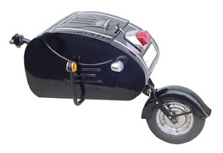 Inder motorcycle trailer.