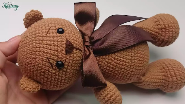 Como tejer un super tierno osito con lazo amigurumi a crochet