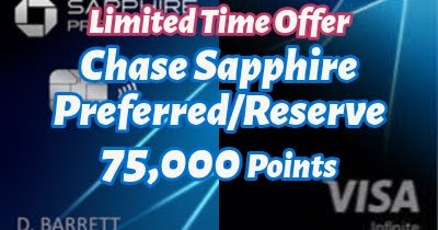 【期間限定】Chase Sapphire Preferred/Reserve 75,000ポイントオファー！