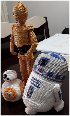 Robôs Star Wars Amigurumi Crochê C3PO R2D2 BB8