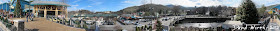 panorama of downtown gatlinburg tennessee, in front of the aquarium