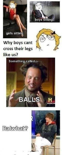 boys cant cross legs like girls like tits