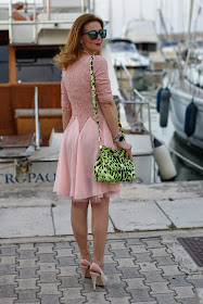 lace and veil dress, HYPE GLASS,  pink dress, Miss Sicily green bag, Fashion and Cookies, fashion blogger