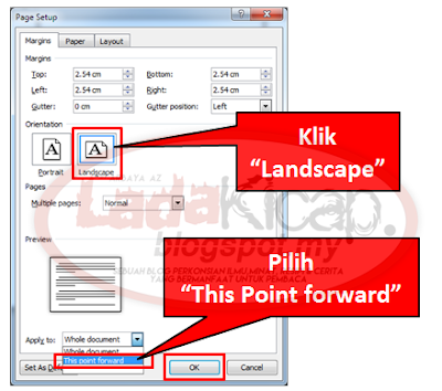 TUTORIAL MICROSOFT WORD: Cara Menggabungkan Orientasi ...