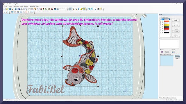 Compatibilité version 1903 Windows 10 et 4D Embroidery system.