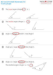 MamaLovePrint . Grade 2 Math Worksheets . Knowing Angles (Right angle, acute angle, obtuse angle) Daily Practice PDF Free Download