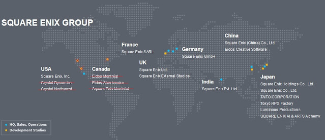SQUARE ENIX GROUP divesting selling Crystal Dynamics Eidos Interactive Canada USA