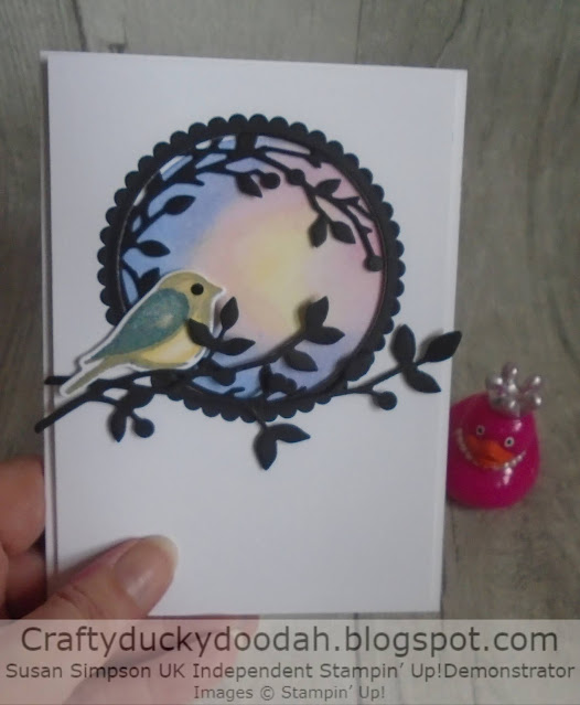 Craftyduckydoodah, Birds & Branches, Glycerin Background Technique, Stampin' Up,