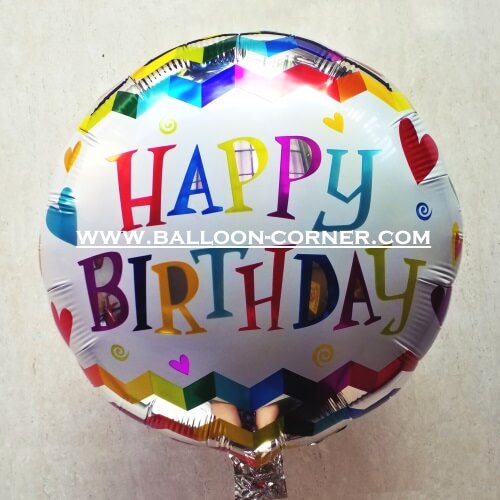 Balon Foil Bulat Motif HAPPY BIRTHDAY / Balon Foil Bulat HBD (15)