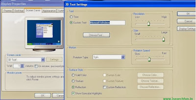 How to Display My Name in 3D as Screensaver in XP Image
