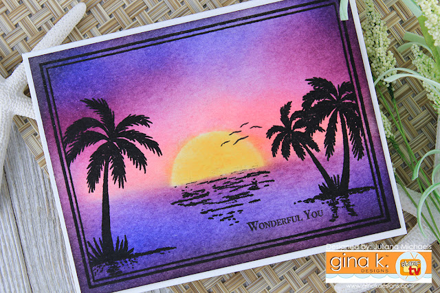 Wonderful You Card by Juliana Michaels featuring Framescapes Tropical Skies by Gina K Designs