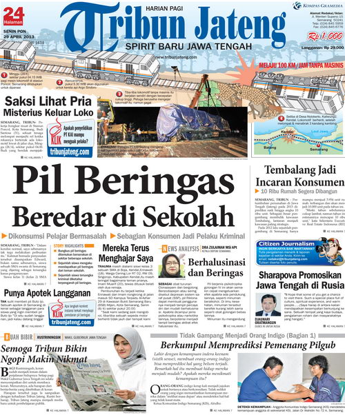 Tribun Jateng edisi perdana, 29 April 2013