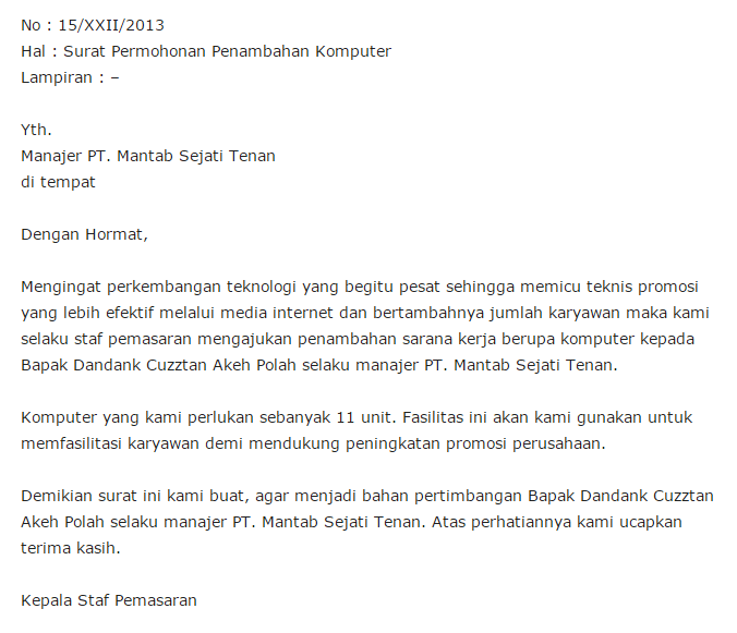 Inilah Contoh Surat Permohonan yang Lengkap - Kabar Dunia Maya