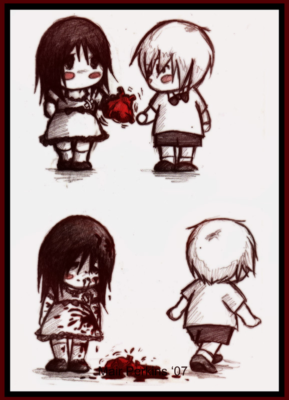 cute emo love heart. emo love break. wallpaper