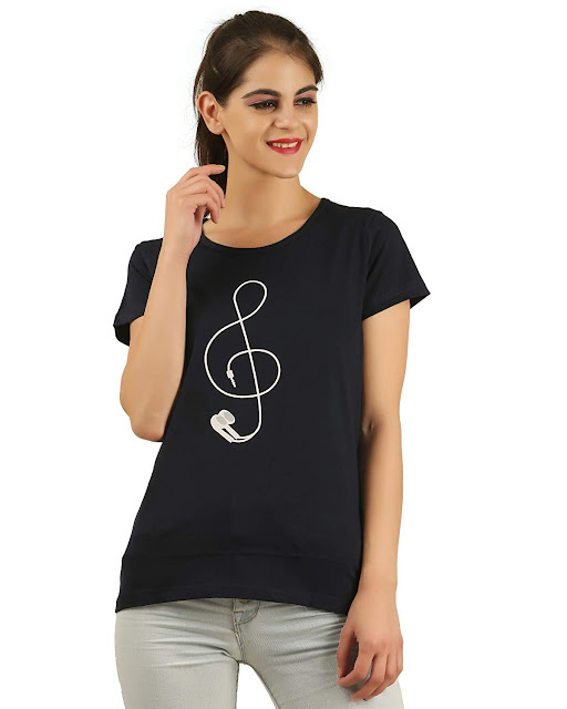 MIDAAS Cotton Printed Womens Tshirts