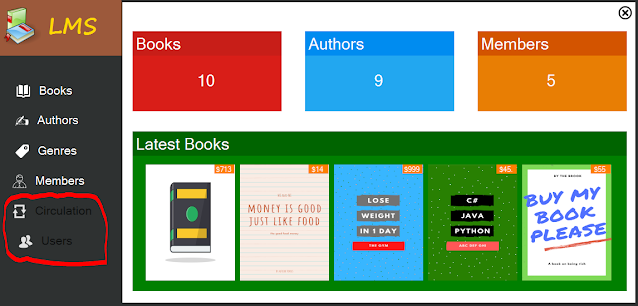 C# Library Management System Source Code - Dashboard Form