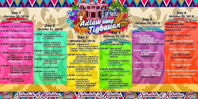 Adlaw sang Tigbauan 2013 Schedule of Activities