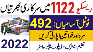 Rescue 1122 Jobs Advertisement 2022 (490+) - Motorbike Rescue Service Jobs 2022 - Rescue 1122 Jobs 2022 Punjab Online Apply (490+) - www.pts.org.pk 490