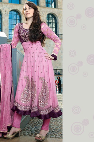 Pink Anarkali Churidar Summer Collection