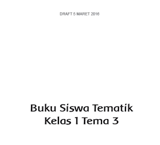 Buku Siswa Kelas 1 SD Tema III Kegiatanku Kurikulum 2013 Revisi Terbaru Tahun 2016