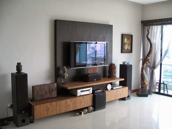  TV  wall  decoration in the living room  design options 