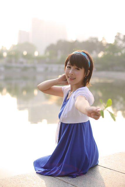 4 kim Ji Min in Blue-very cute asian girl-girlcute4u.blogspot.com