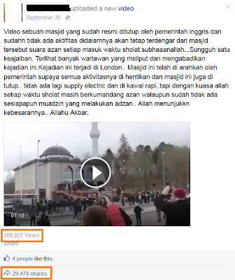 video viral di FB kumandang adzan di sebuah masjid