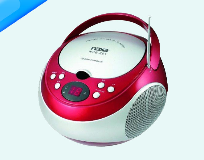 NAXA Electronics NPB-251RD Portable CD Player with AM/FM Stereo Radio