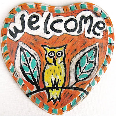 owl welcome sign
