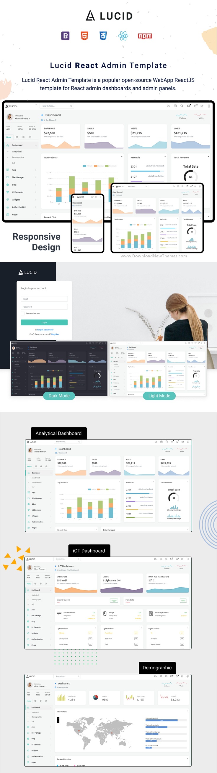 Responsive React Admin Template