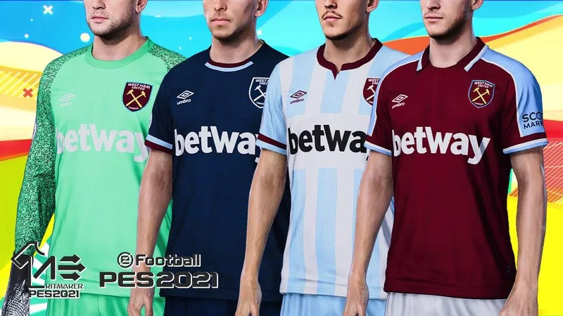 West Ham United 2021-2022 Kits For eFootball PES 2021