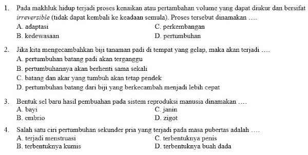 Kumpulan Soal IPA SMP Kelas 8 Semester Ganjil