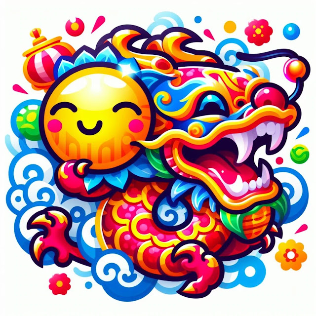 illustration of Chinese Spring Festival emoji by dragon emoji