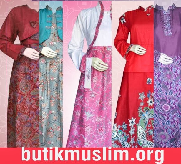 Busana Muslim Batik  Contoh Gamis  Modern  Gamis  Batik  