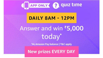 Amazon Today’s Quiz Answers – Win ₹20000 Pay Balance | 6th December 2019