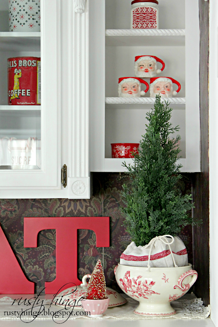 Christmas topiary tucked in a French soup tureen