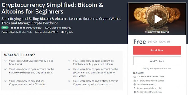 [100% Off] Cryptocurrency Simplified: Bitcoin & Altcoins for Beginners| Worth 99,99$