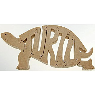 name carved turtle wooden jigsaw | natural toy | eco friendly toy