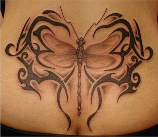 Dragonfly Tribal Tattoo design, Animal Tattoo, Female / girl tattoo, Lower Back Tattoo, Sexy tattoo, Tribal Tattoo Designs