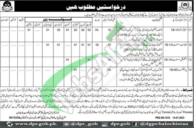 Population Welfare Department Balochistan Jobs 2023 Quetta Latest Advertisement