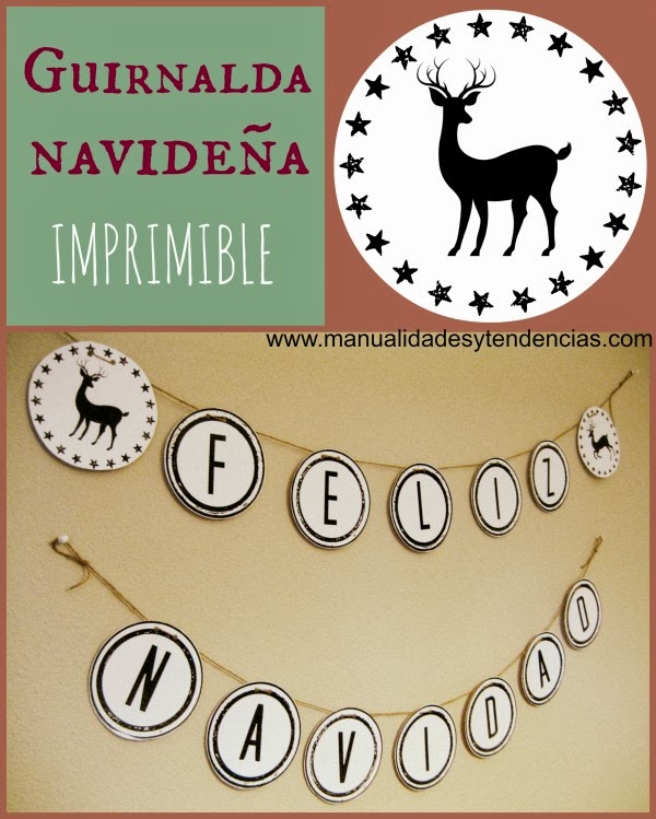 guirnalda navideña imprimible gratis / free printable Christmas garland / guirnalde de Noël prête à imprimer gratuite