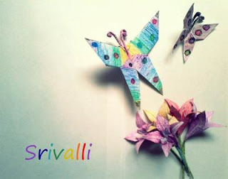 origami lilly, origami butterflies